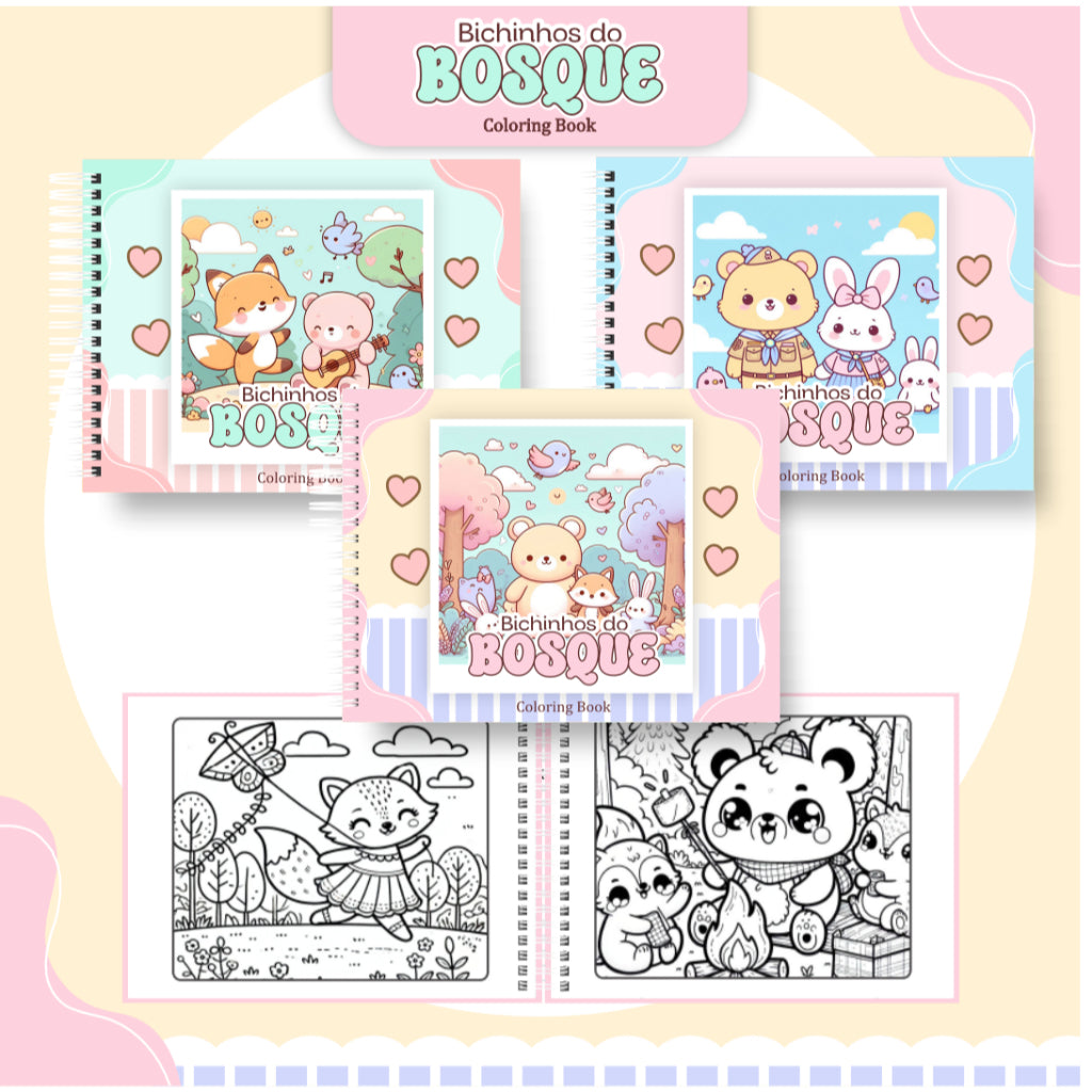 Livro de Colorir Bichinhos do Bosque - 100 Folhas