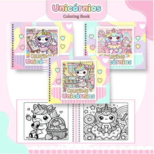 Livro de Colorir Unicórnios - 100 Folhas