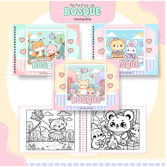 Livro de Colorir Bichinhos do Bosque - 100 Folhas