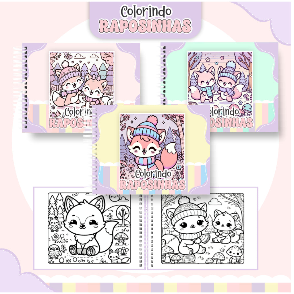Livro de Colorir Raposinhas - 100 Folhas