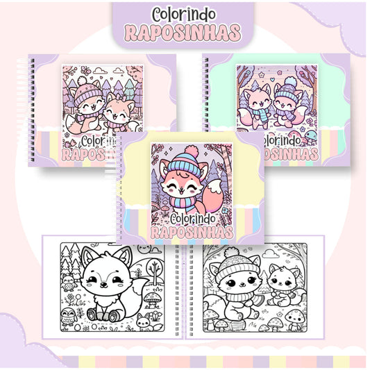 Livro de Colorir Raposinhas - 100 Folhas