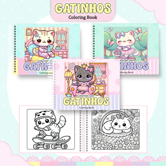 Livro de Colorir Gatinhos - 100 Folhas