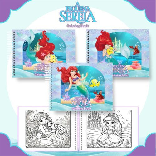 Livro de Colorir Pequena Sereia - 100 Folhas