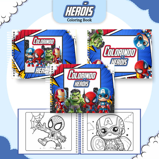 Livro de Colorir Heróis - 100 Folhas