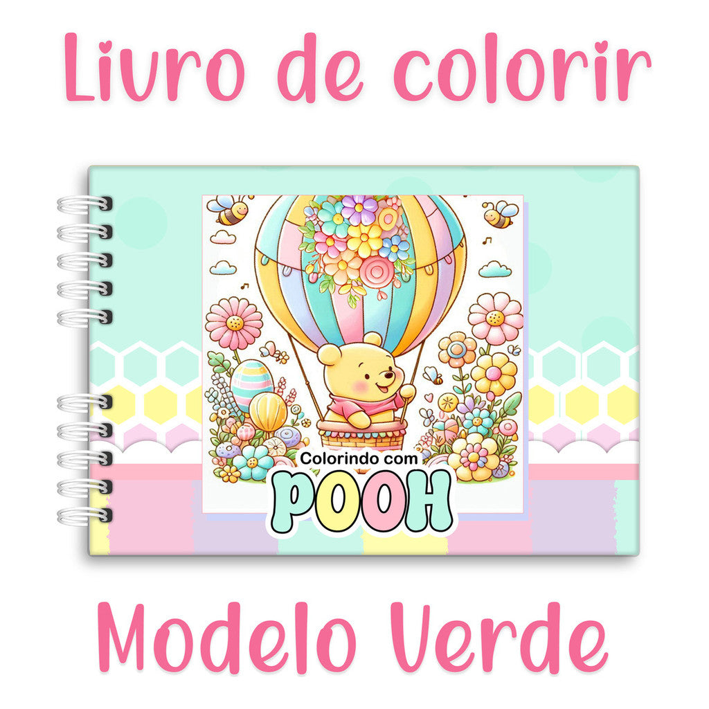 Livro de Colorir Pooh Verde - 100 Folhas