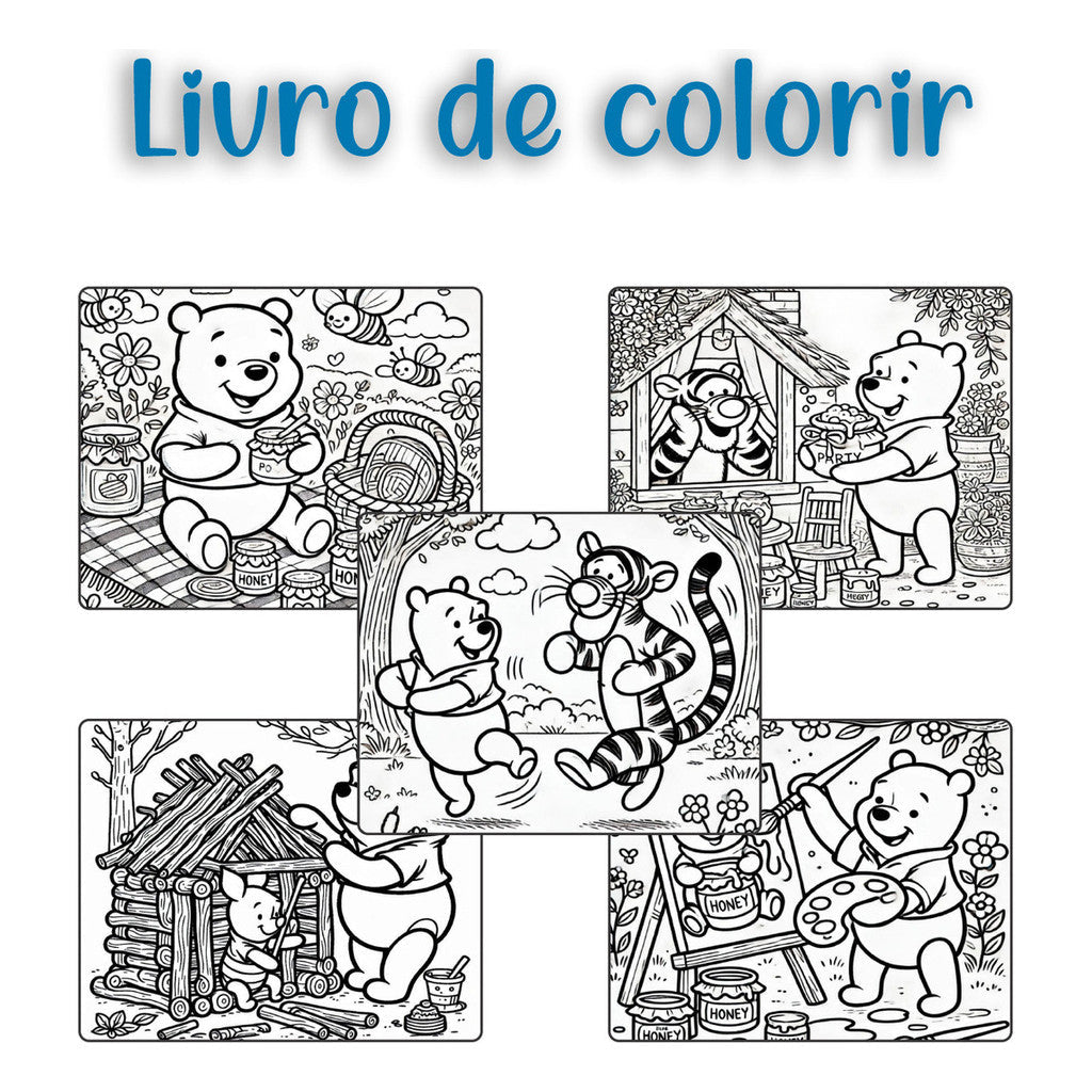 Livro de Colorir Pooh Verde - 100 Folhas
