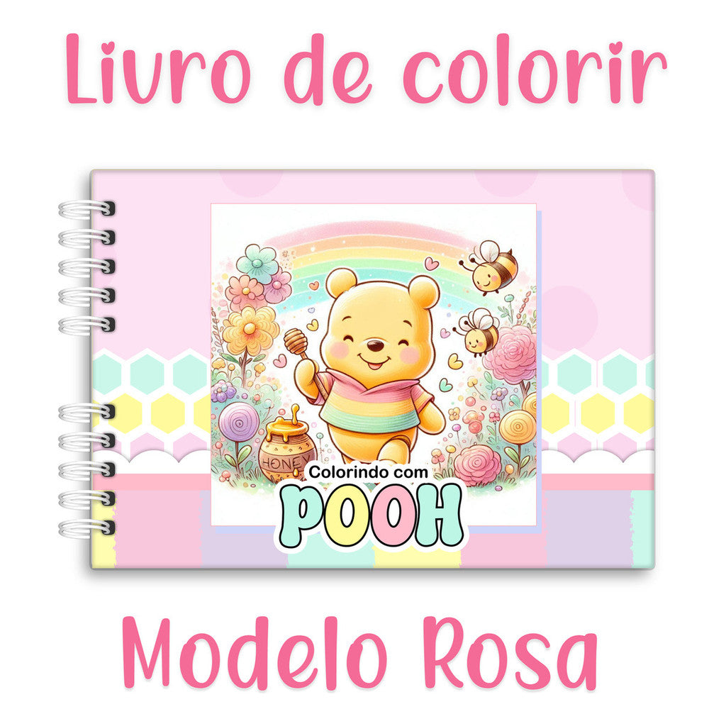 Livro de Colorir Pooh Rosa - 100 folhas