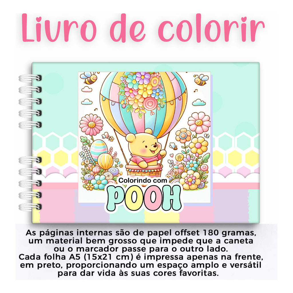 Livro de Colorir Pooh Verde - 100 Folhas